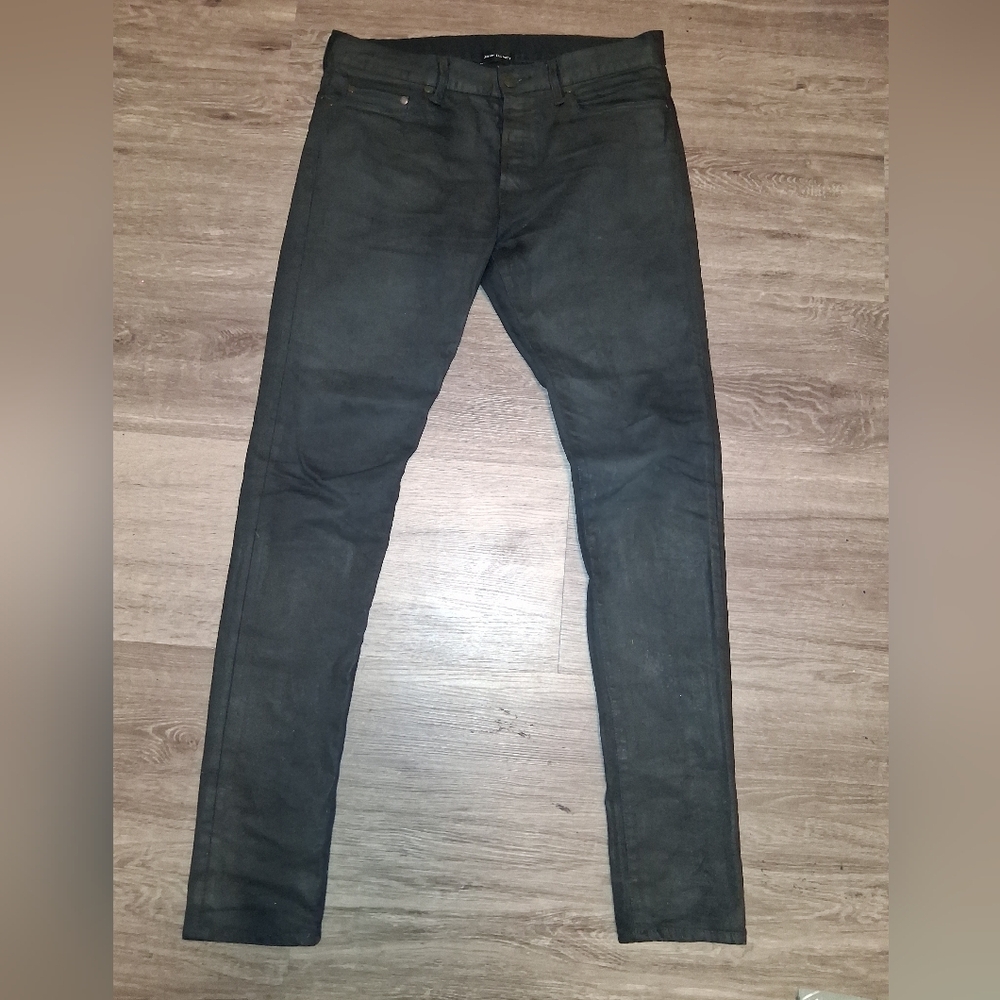 NWOT RAW WAXED & COATED BLACK JOHN ELLIOTT CAST 2 32W JEANS RARE COATING NWOT